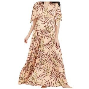 RACHEL PALLY Palm Print Craftan Maxi Maternity Dress Size SMALL